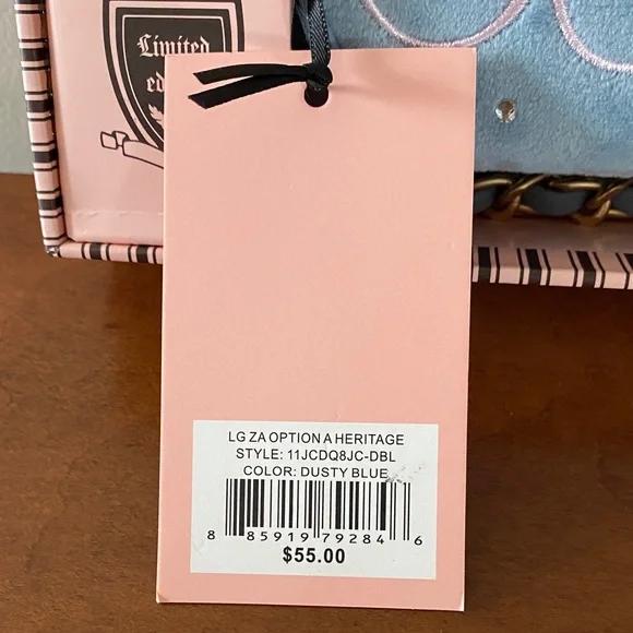 Juicy Couture Light Blue Wallet with Gold and Pink Embroidery - Picture 6 of 10